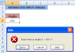 Membatasi input hanya angka 1 sampai 100